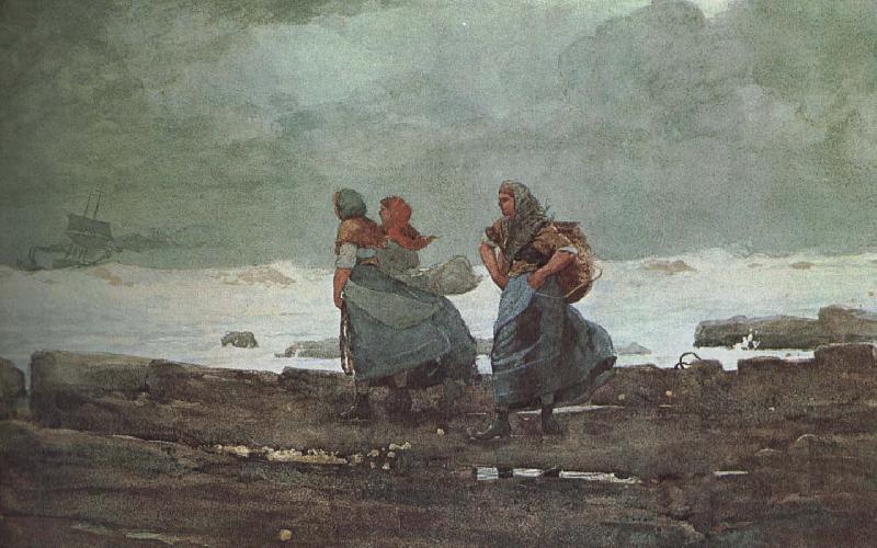 Winslow Homer Fisherwoman Mother France oil painting art